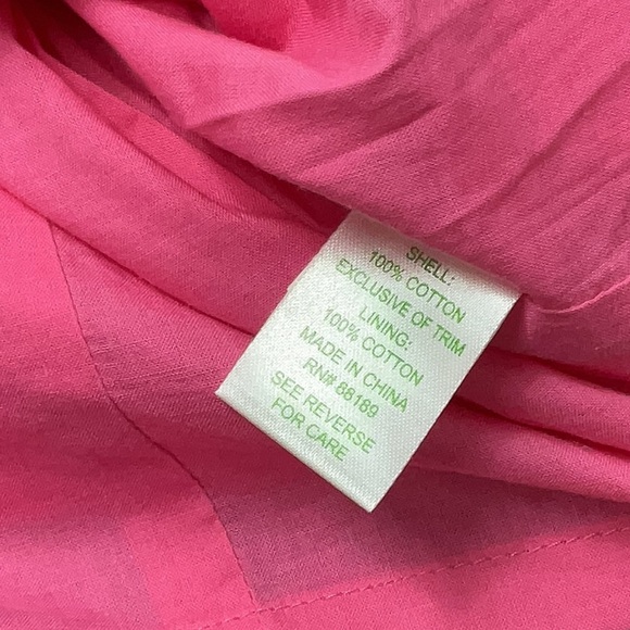 Lilly Pulitzer Bowen Hotty Pink Yellow Embroidered Strapless Dress Bee Size 00 - Picture 7 of 10